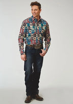 Roper 1909 Vintage Patchwork Print (Multi) - Men's Western Shirt