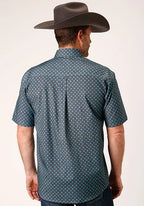 Roper 1451 Cottage Foulard (Blue) - Men's Short Sleeve Shirt