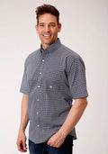 Roper 1133 Bell Foulard (Navy) - Men's Short Sleeve Shirt