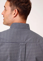 Roper 1133 Bell Foulard (Navy) - Men's Short Sleeve Shirt