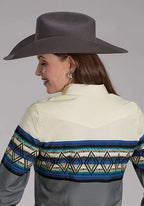 Roper 2122 Diamond Border (Grey) - Women's Western Shirt