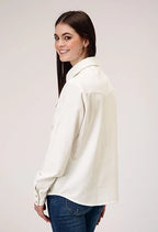 Roper 1947 Embroidery Corduroy (Cream) - Women's Western Shirt