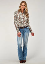 Roper 1977 Vintage Floral (Cream) - Women's Western Shirt