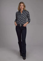 Roper 2133 Ikat Print (Black) - Women's Western Blouse