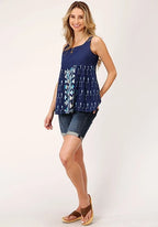 Roper 1538 Solid Cotton (Blue) - Women's Sleeveless Shirt