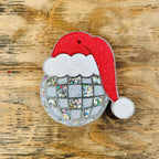 Christmas Disco Ball with Santa Hat Car Freshie