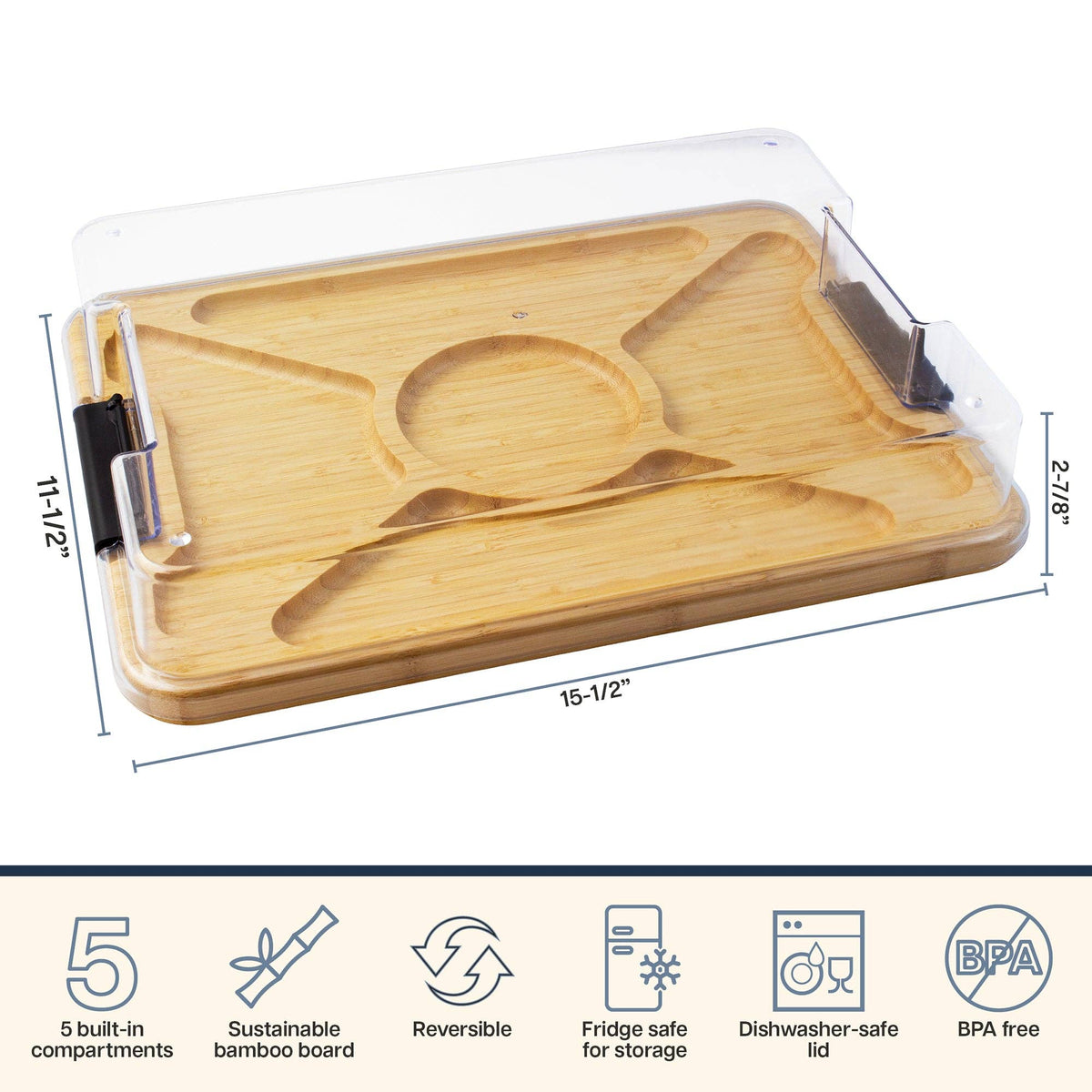 Flip, Serve & Store™ Charcuterie Board with Locking Lid