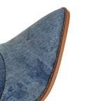 Tie Dye Denim Knee-High Cowgirl Boots