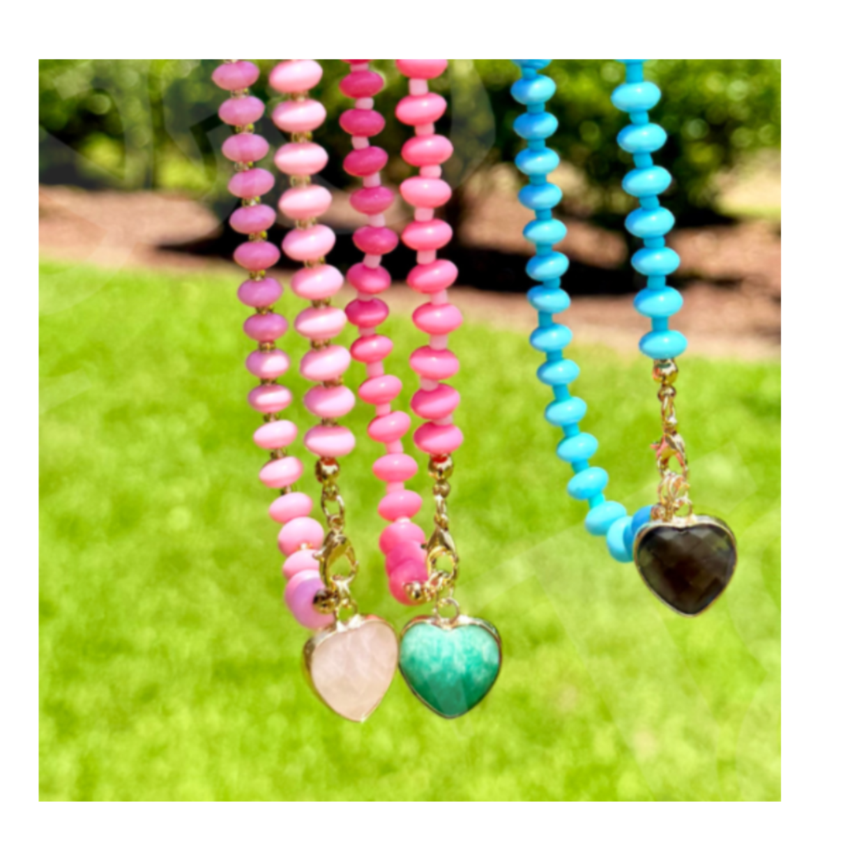 Trendy Heart Beaded Clasp Necklace