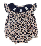 Leopard ghost embroidery Romper