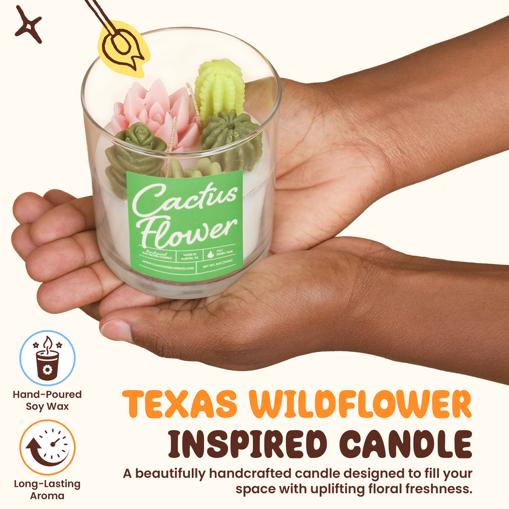 Cactus Flower Container Candle