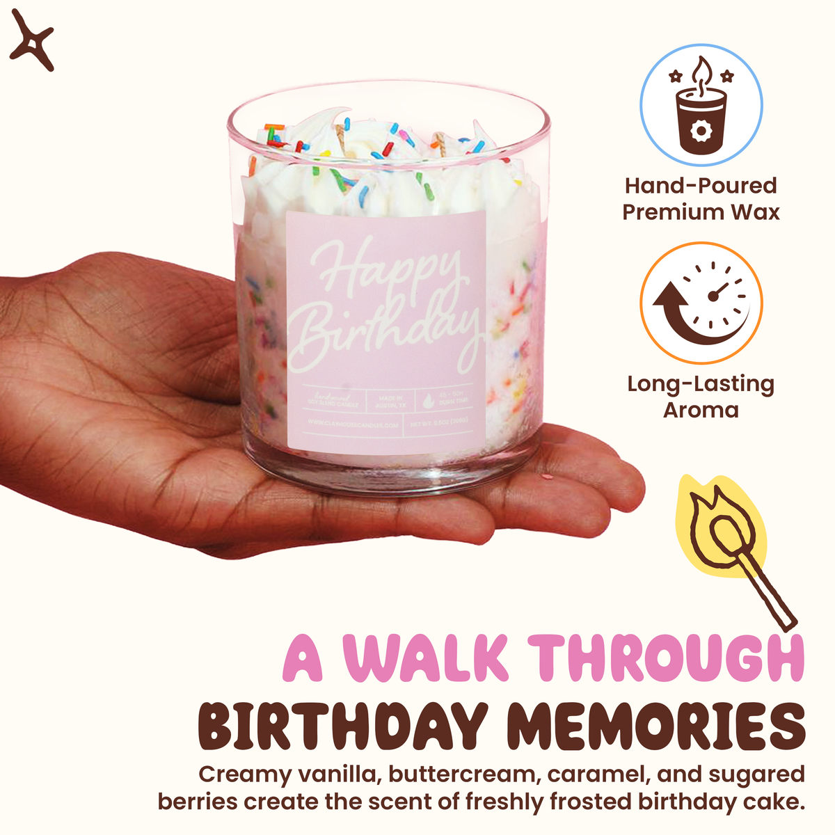 Birthday Cake Container Candle