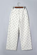 Polka Dot Scalloped Jeans