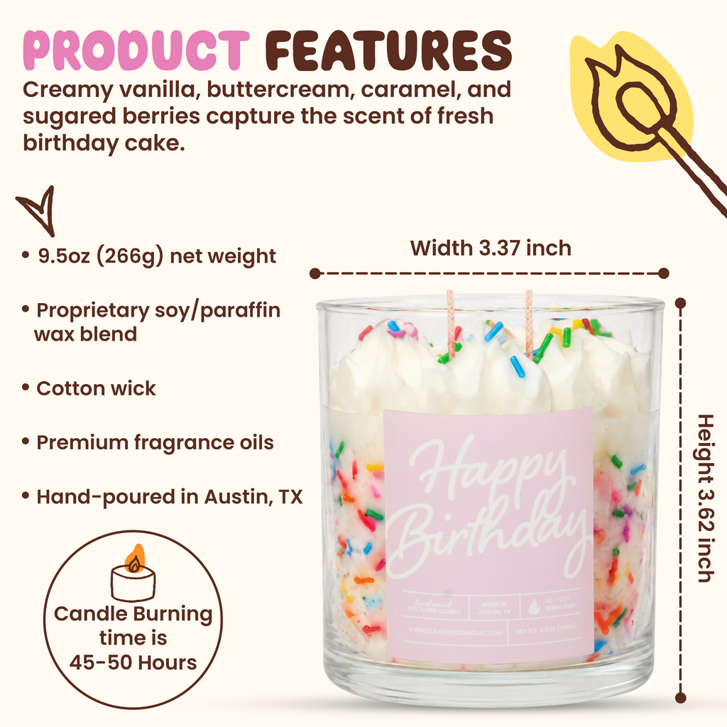 Birthday Cake Container Candle