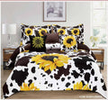 SUNFLOWER COWPRINT COMFORTER 7 PIECE SET - KING SIZE