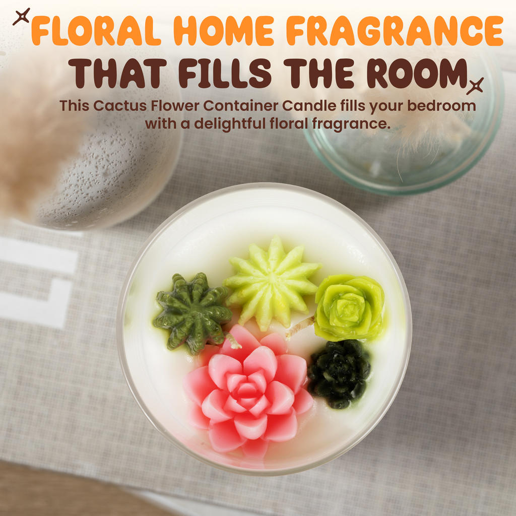 Cactus Flower Container Candle