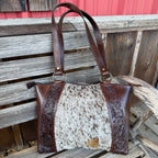 Floral Cowhide Tote Bag