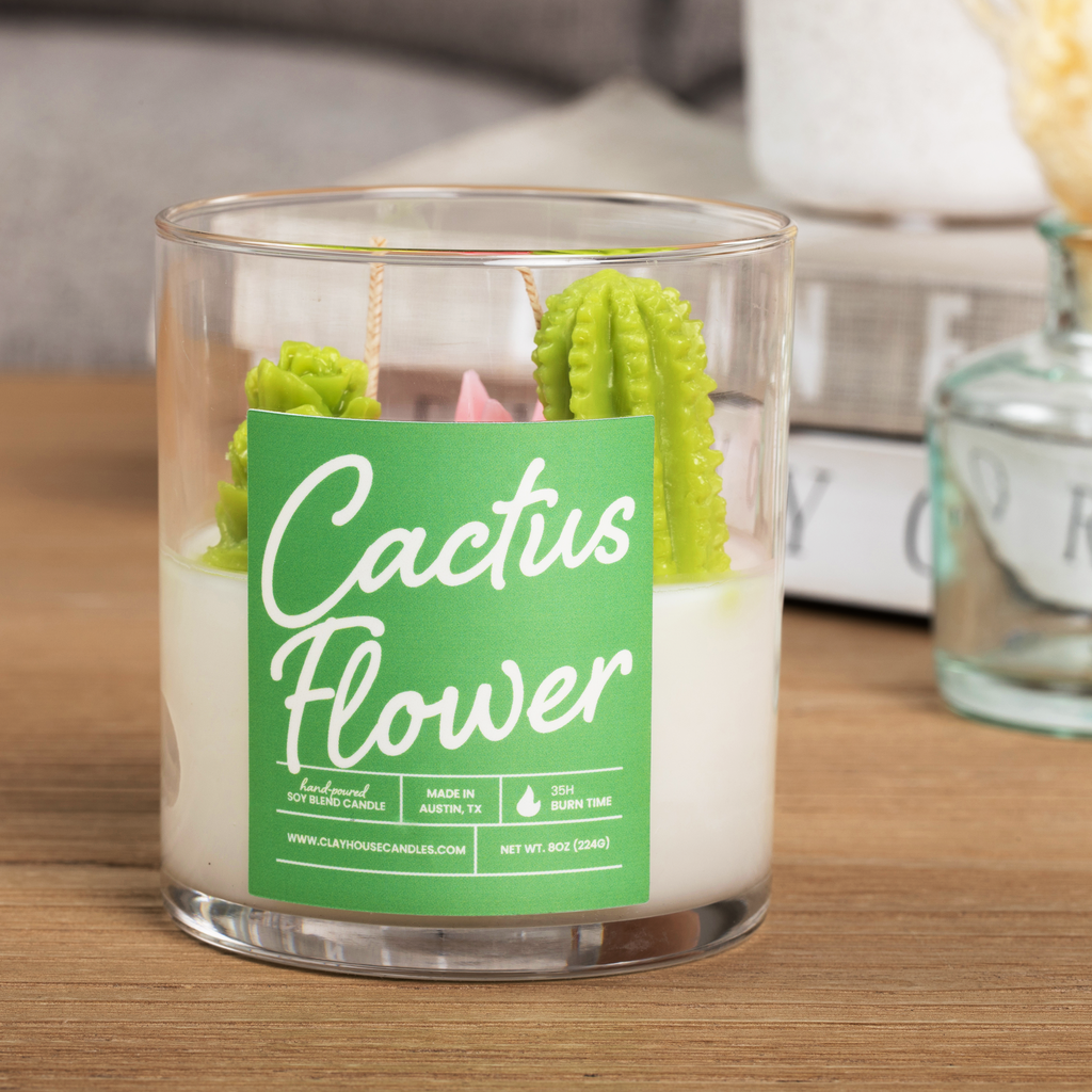 Cactus Flower Container Candle