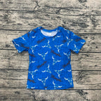 Blue western Short Sleeve T shirt