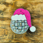 Christmas Disco Ball with Santa Hat Car Freshie