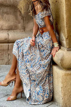 Prairie Blossom Off-Shoulder Maxi Dress