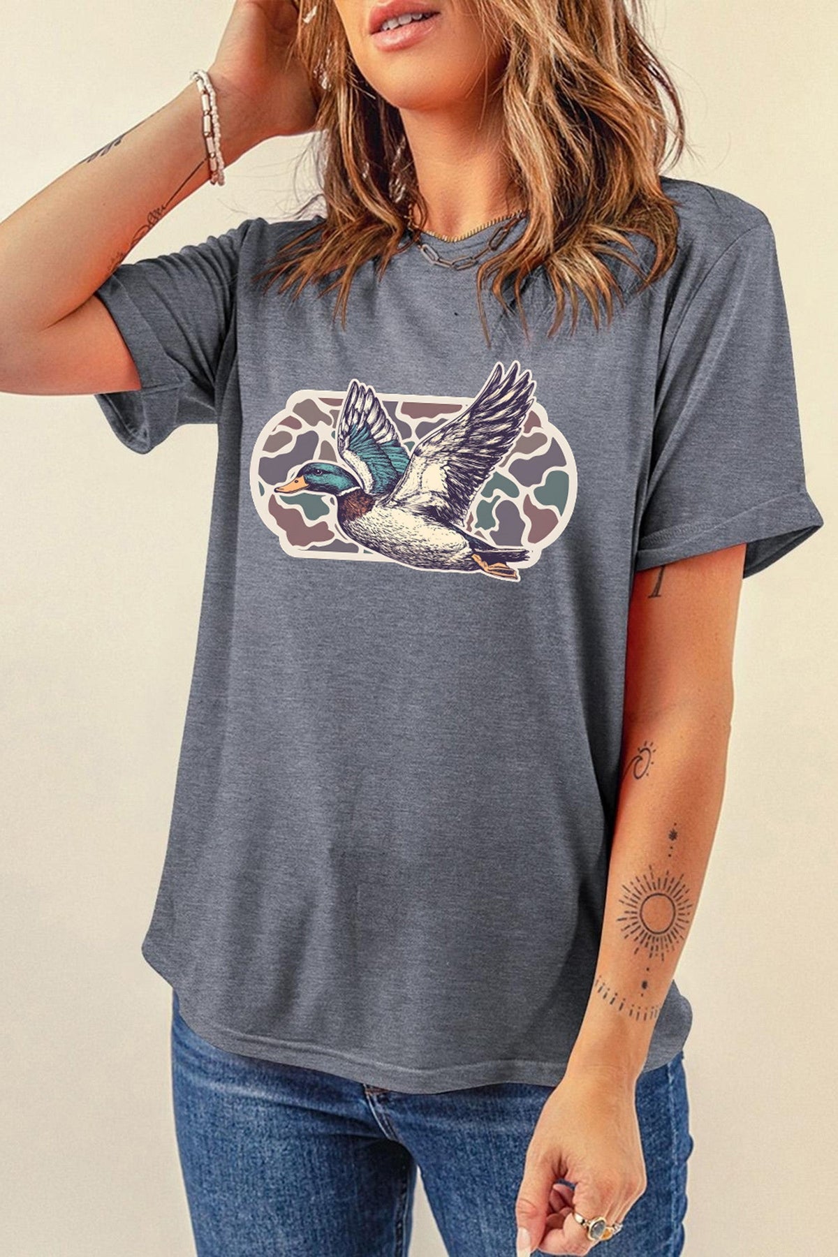 Gray Western Camo Top