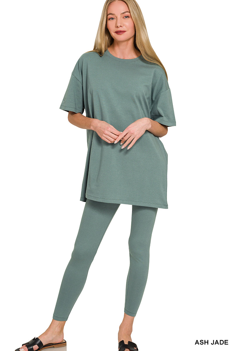 Cotton Round Neck Zenana Set *Multiple Colors*