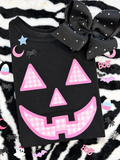 Pink Gingham Jack O Face Tee