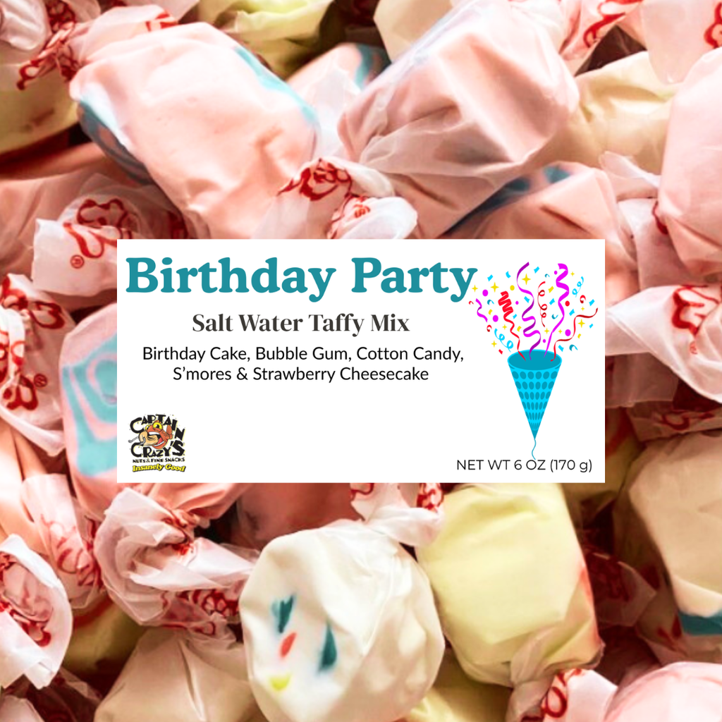 Birthday Party Salt Water Taffy Mix | Birthday Cake, Bubble Gum & Sweet Treat Flavors