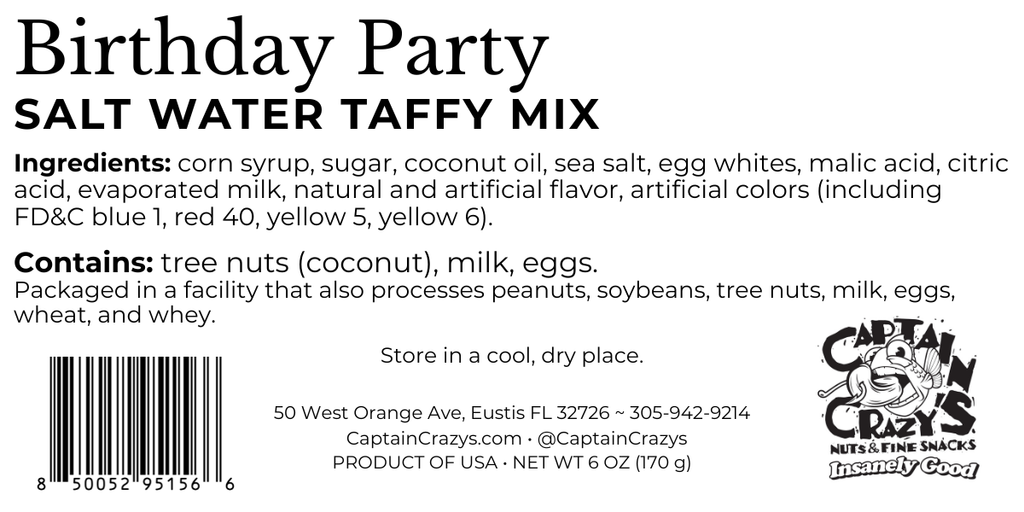 Birthday Party Salt Water Taffy Mix | Birthday Cake, Bubble Gum & Sweet Treat Flavors