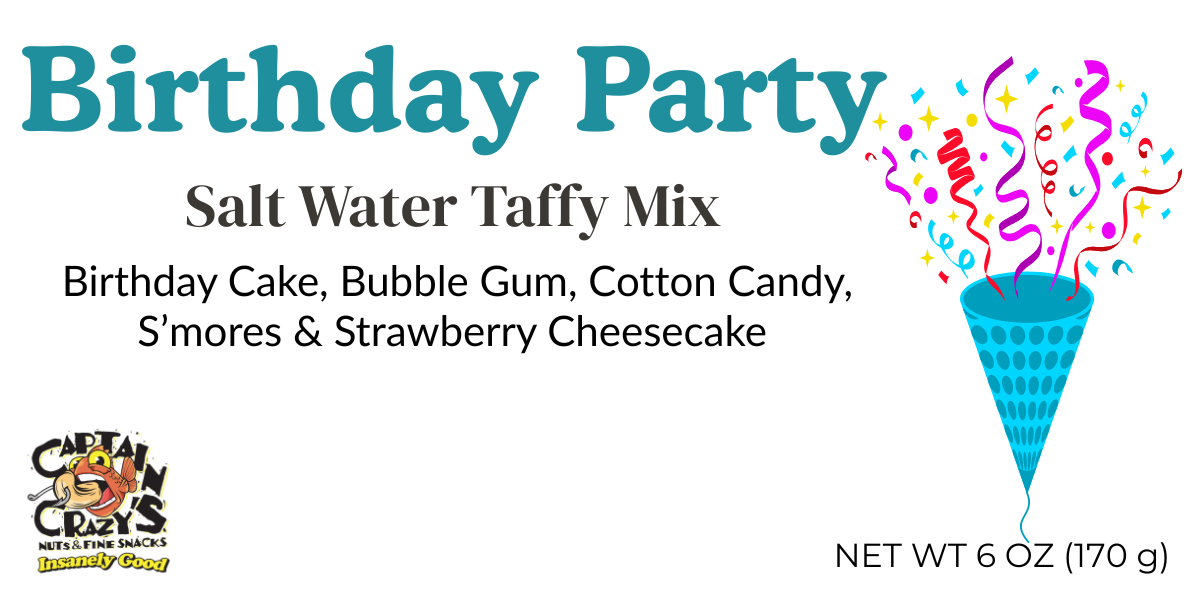 Birthday Party Salt Water Taffy Mix | Birthday Cake, Bubble Gum & Sweet Treat Flavors