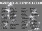 Baseball Club & Softball Club Mascot Tees (60 Mascots Available)