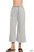 Acid Wash Crop Zenana Wide Leg Pants *Multiple Colors*
