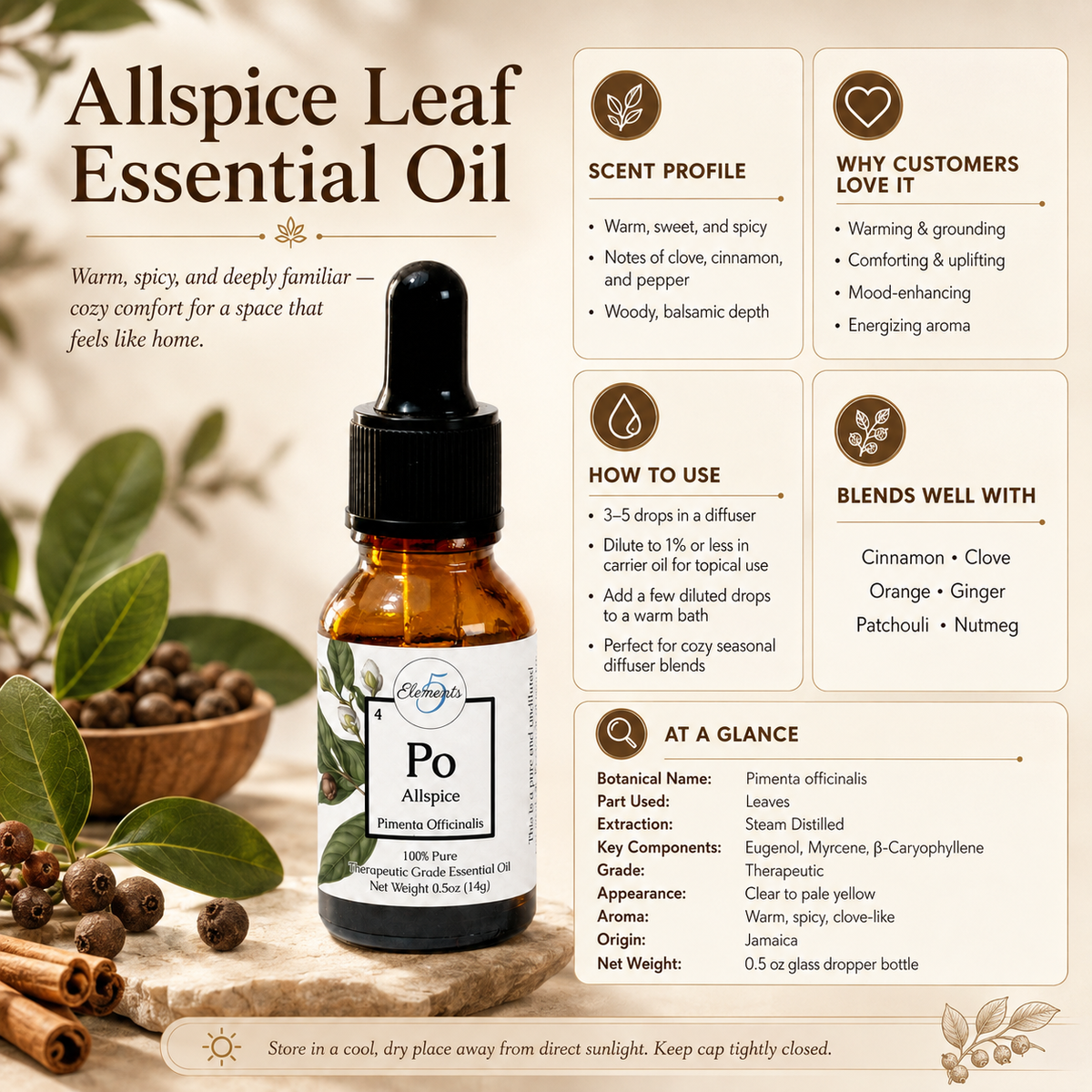 Allspice Leaf | Essential Oil | Pimenta Officinalis