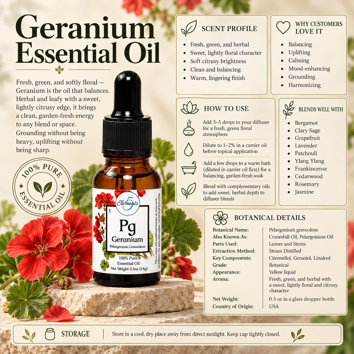 Geranium | Essential Oil | Pelargonium graveolens