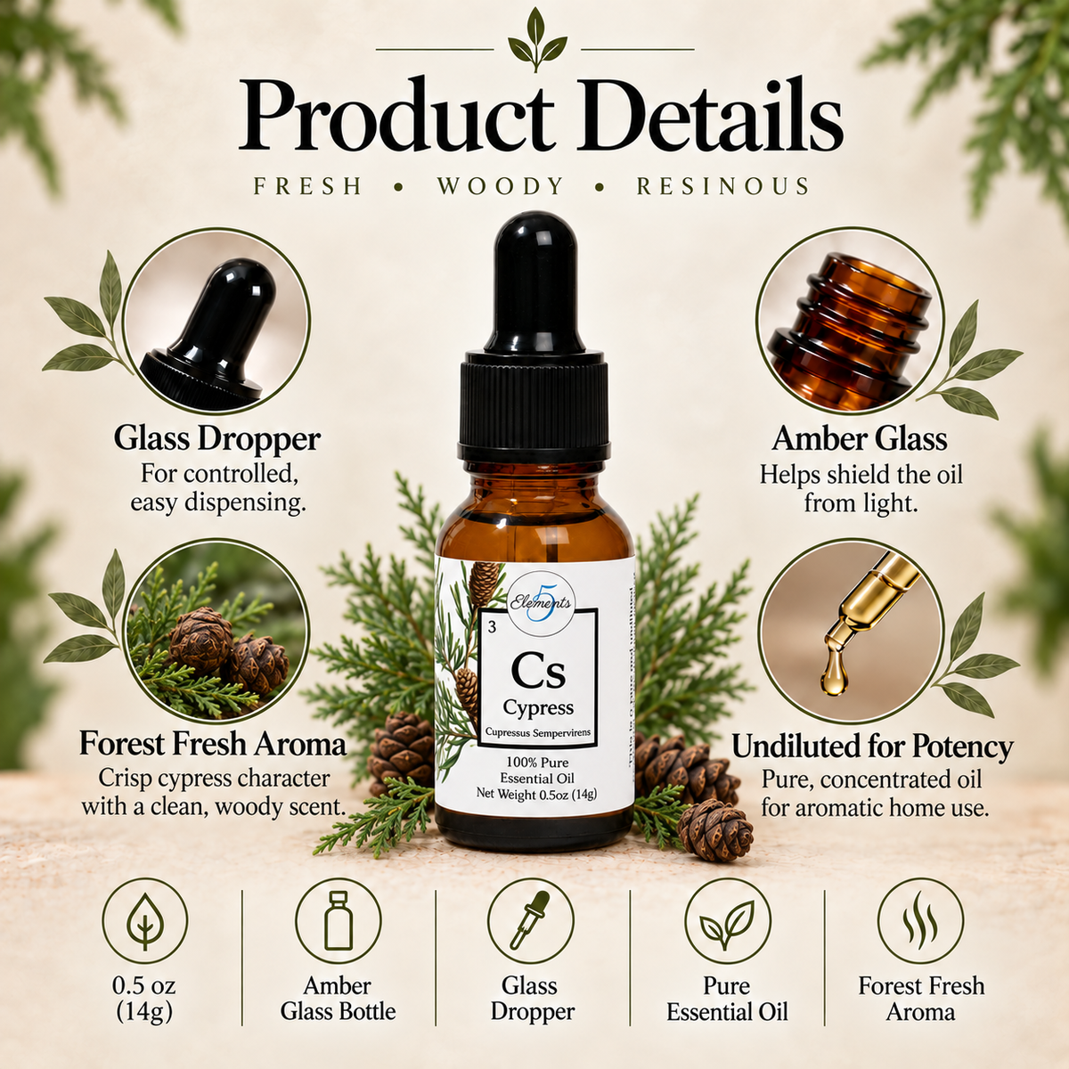 Cypress | Essential Oil | Cupressus sempervirens