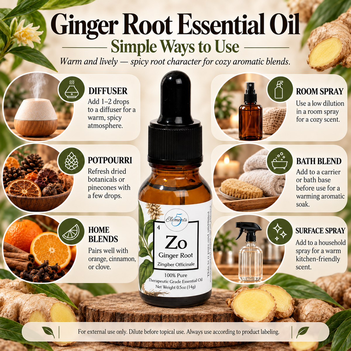 Ginger Root | Essential Oil | Zingiber officinale