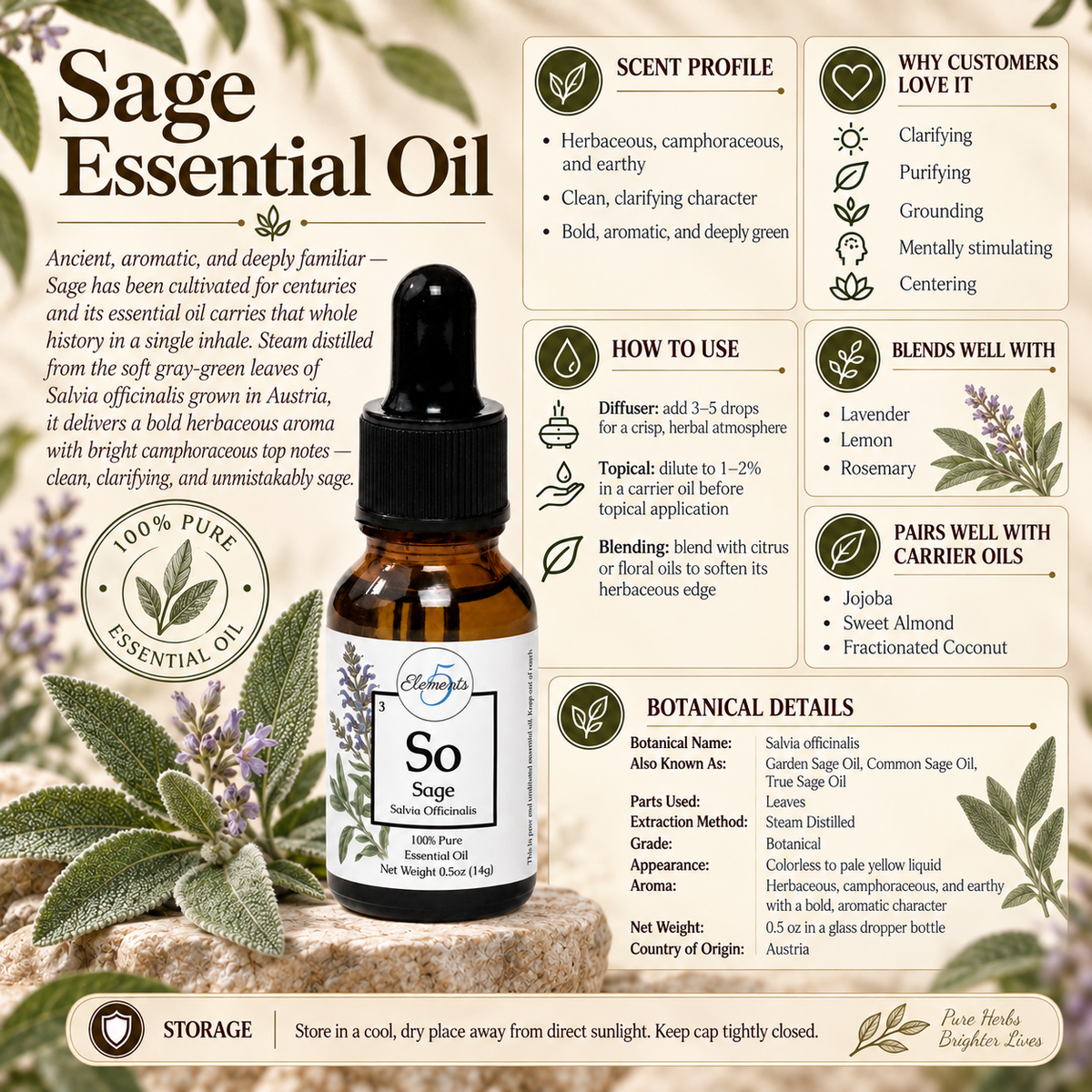 Sage | Essential Oil | Salvia officinalis