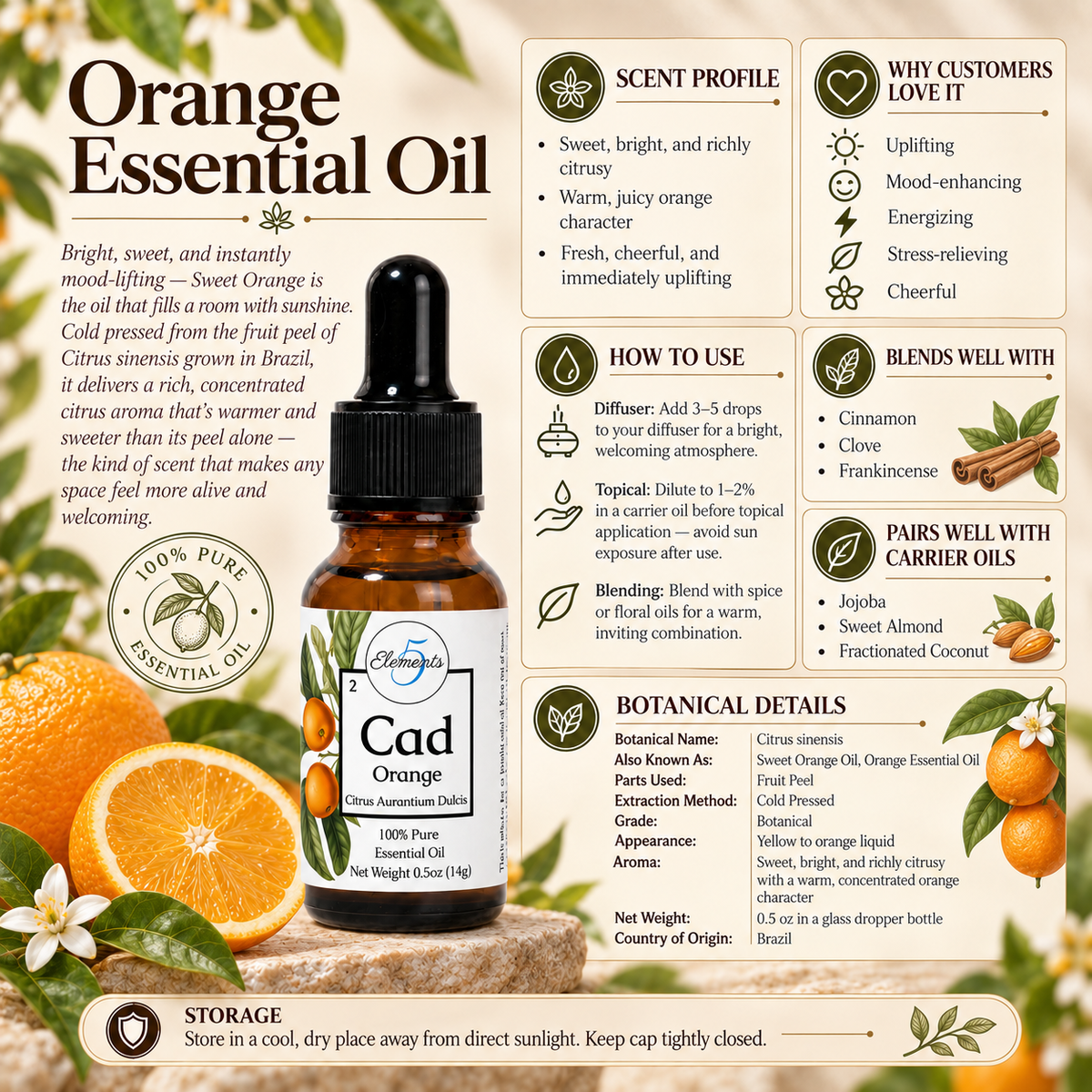 Sweet Orange | Essential Oil | Citrus sinensis