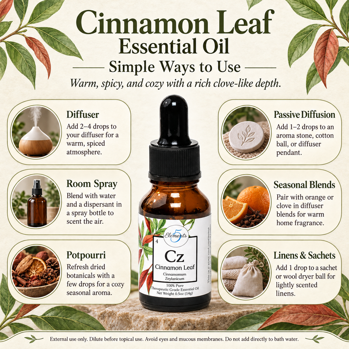Cinnamon Leaf | Essential Oil | Cinnamomum zeylanicum
