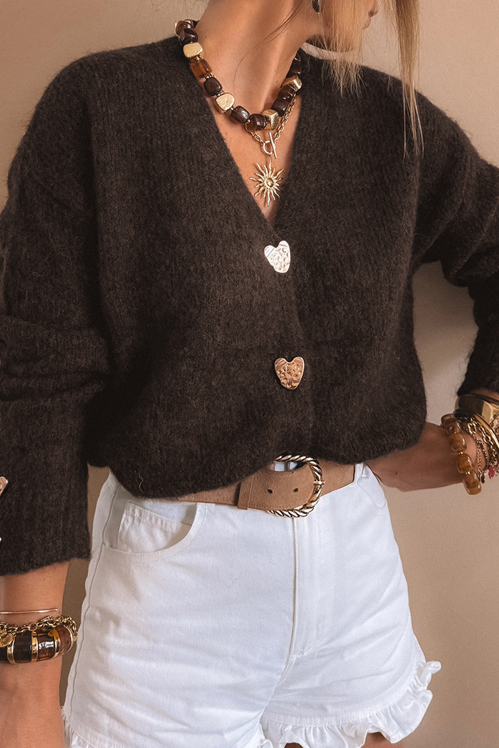 Chicory Heart Button Sweater *Multiple Colors*
