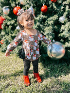 Leopard Santa ruffle romper