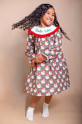 Santa baby smocked dress