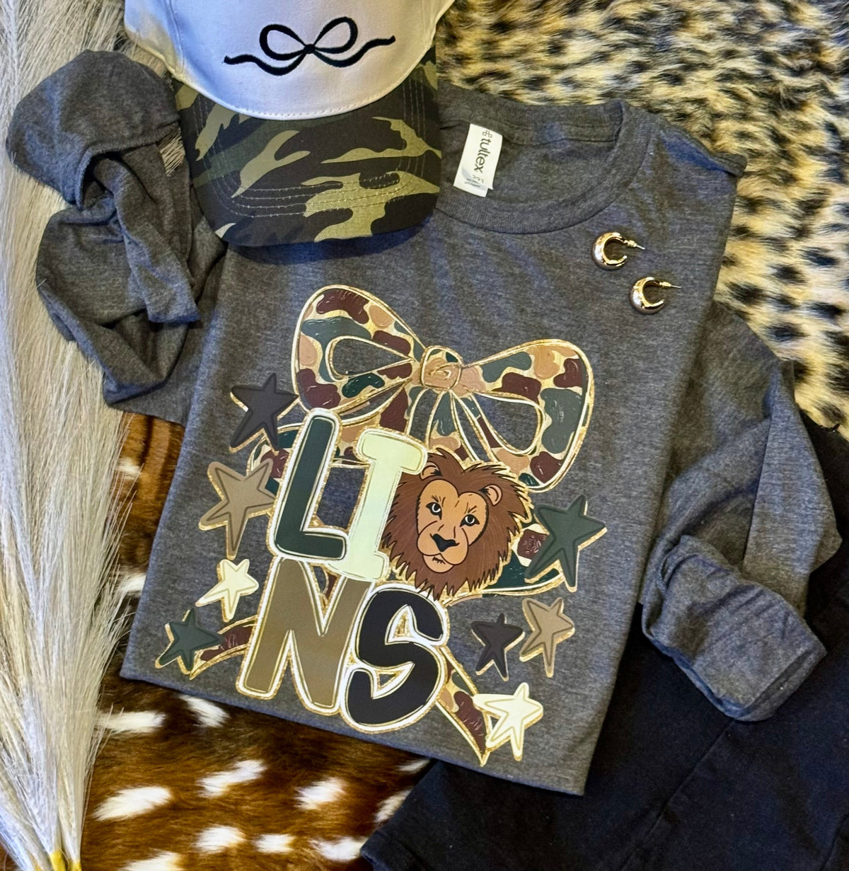 Lions Camo Bow Tee / Long Sleeve