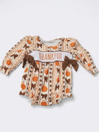Thankful pumpkin bow - Girl romper