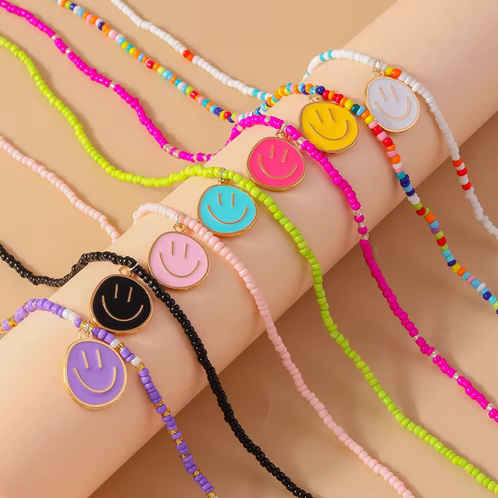 Smiley Beaded Necklace