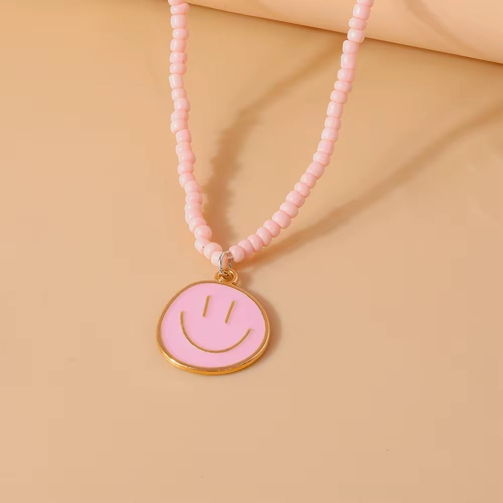 Smiley Beaded Necklace