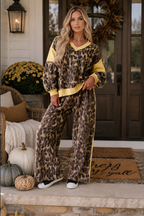 Leopard V Neck Set