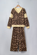 Leopard V Neck Set
