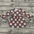 Leopard santa bell sleeve dress